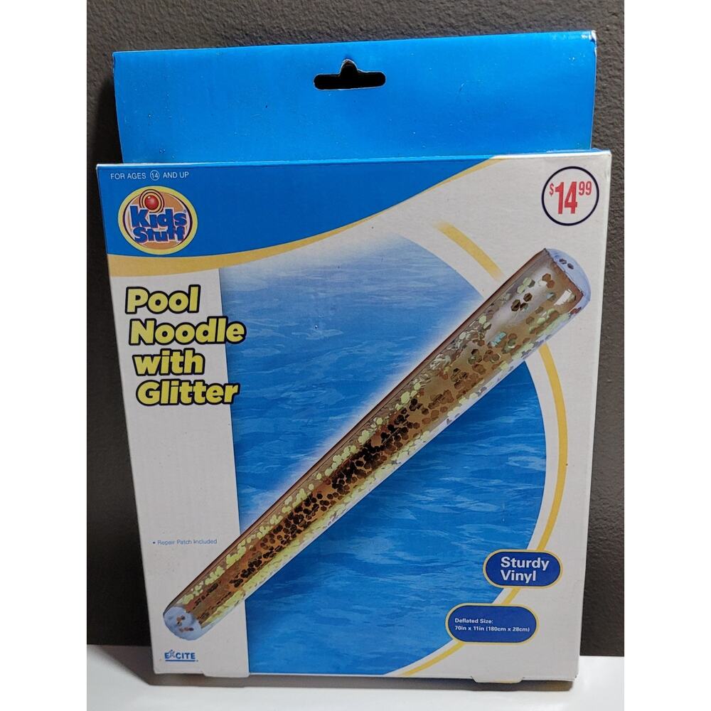 Kids Stuff Aqua Glitter Pool Noodle 70" Pool iridescent Gold Heavy-duty PVC